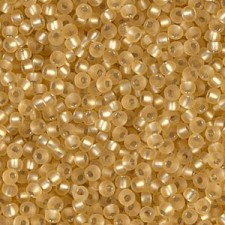 Miyuki rocailles Perlen 11/0 - Matted silver lined gold 11-3F